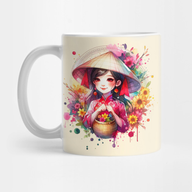 Watercolor Tet Girl by HolidayBug