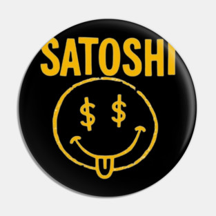 Yellow Satoshi Smile Face Pin