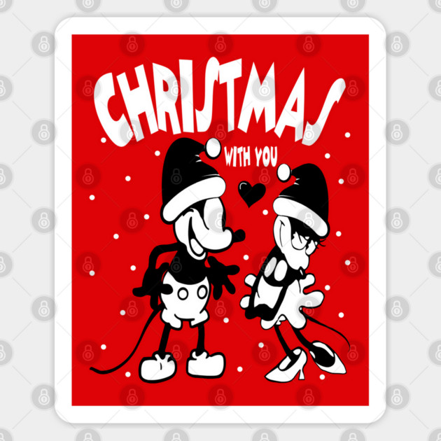 Christmas Steamboat Willie Couple Sticker by Megadorim