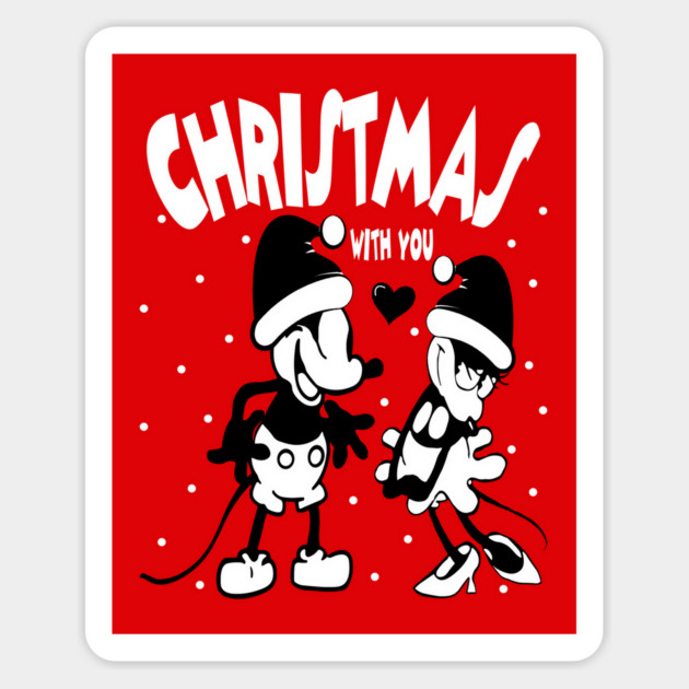 Christmas Steamboat Willie Couple Magnet by Megadorim
