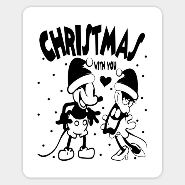 Christmas Steamboat Willie Couple 2 Magnet by Megadorim