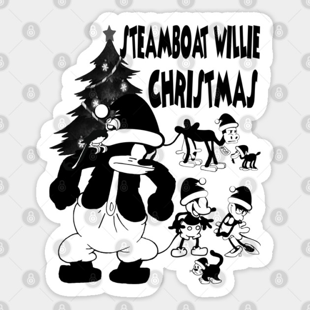 Christmas Steamboat Willie Sticker by Megadorim