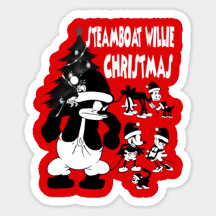 Christmas Steamboat Willie 2 Sticker