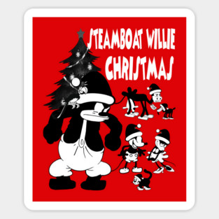 Christmas Steamboat Willie 2 Magnet