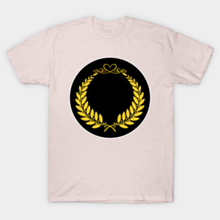 Golden wreath,Silver wreath, Floral wreath,golden crown, Floral Initial Wreath monogram, gold garland, silver Garland T-Shirt