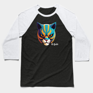 El Gato the Lucha Libre Cat Baseball T-Shirt