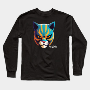 El Gato the Lucha Libre Cat Long Sleeve T-Shirt