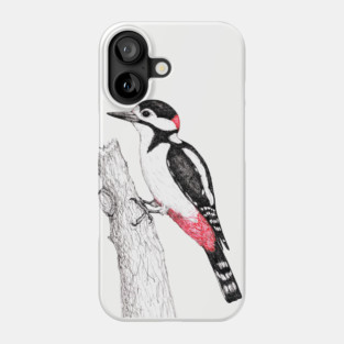 Great spotted woodpecker Phone Case