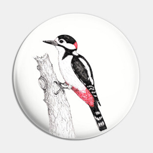 Great spotted woodpecker Pin