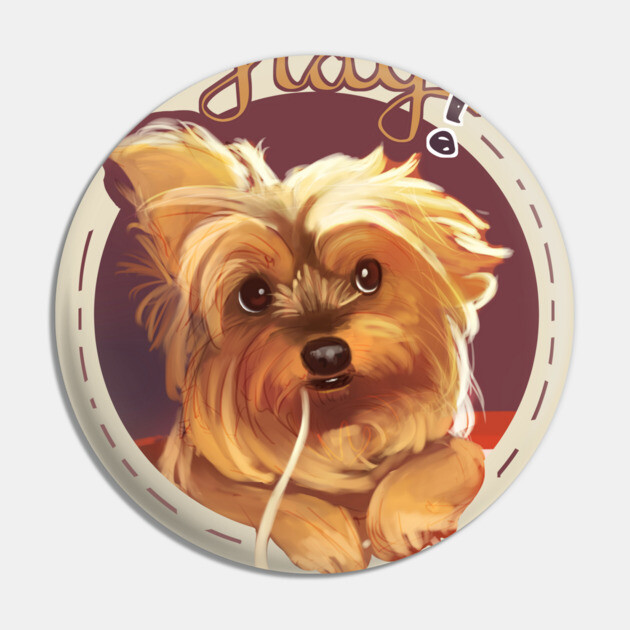 Trufa the Yorkie Yorkie Pin TeePublic