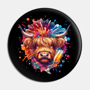 Happy New Years Cow Pin