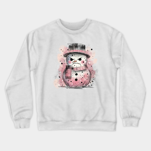 Grumpy Snowman Crewneck Sweatshirt by H. R. Sinclair