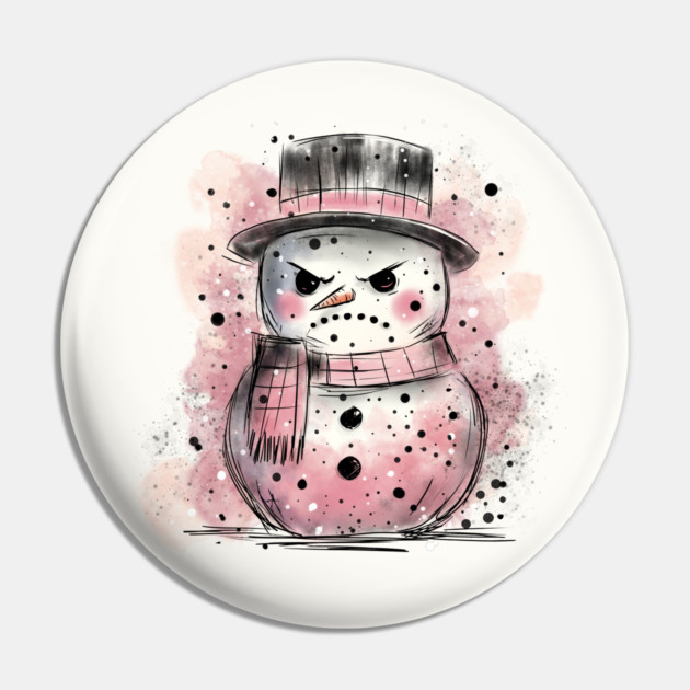 Grumpy Snowman Pin by H. R. Sinclair