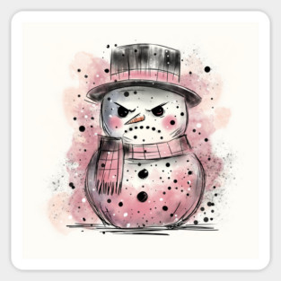 Grumpy Snowman Sticker