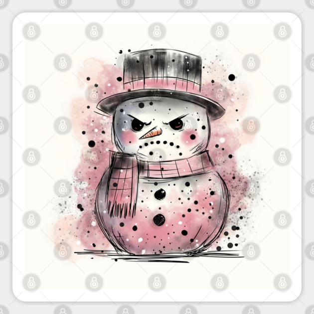 Grumpy Snowman Sticker by H. R. Sinclair