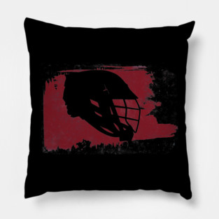 Lacrosse Helmet Swatch Red Pillow