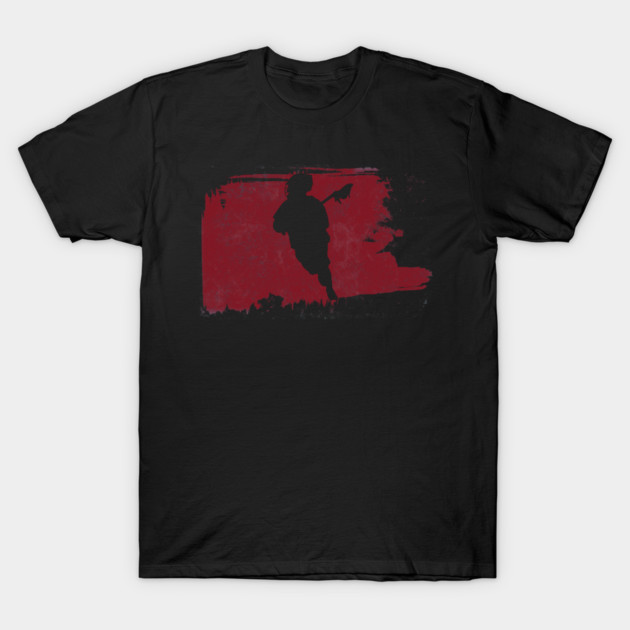 Lacrosse Player Swatch Red T-Shirt by Peacedog