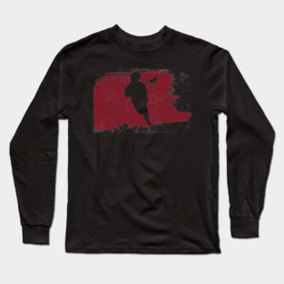 Lacrosse Player Swatch Red Long Sleeve T-Shirt