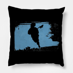 Lacrosse Player Swatch BLue Pillow