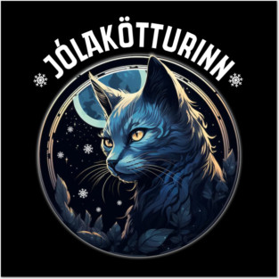 Yule Cat Jolakotturinn Icelandic Christmas Cat Love Feline Posters and Art