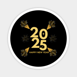 Happy New Year 2025 Magnet