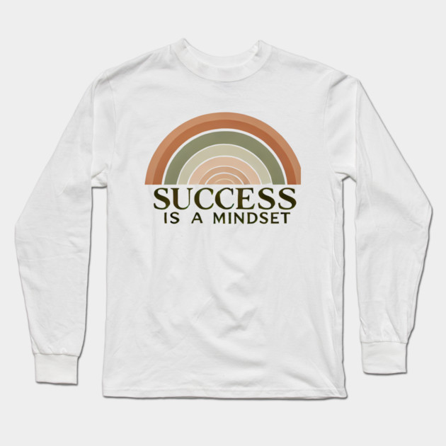 Success is a Mindset, Motivational Quote Long Sleeve T-Shirt by logiamerch