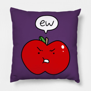 Red Apple Saying Ew Pillow