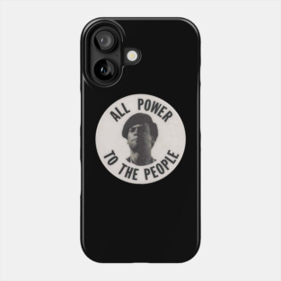 All Power To The Power Huey Newton retro Button Phone Case
