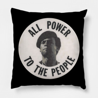 All Power To The Power Huey Newton retro Button Pillow