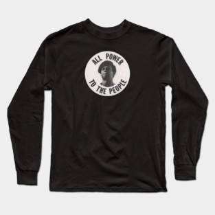 All Power To The Power Huey Newton retro Button Long Sleeve T-Shirt