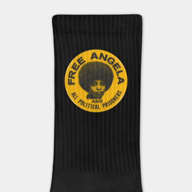 Free Angela and all political prisoners - Retro Button by UrbanLifeApparel