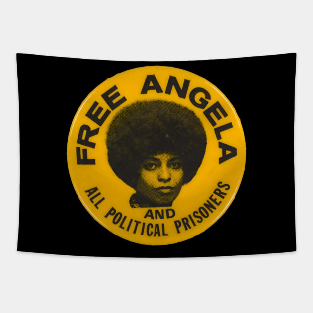 Free Angela and all political prisoners - Retro Button Tapestry by UrbanLifeApparel