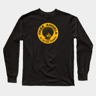Free Angela and all political prisoners - Retro Button Long Sleeve T-Shirt