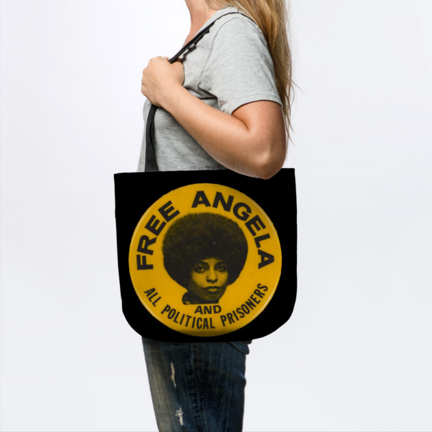 Free Angela and all political prisoners - Retro Button by UrbanLifeApparel