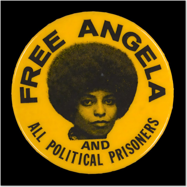 Free Angela and all political prisoners - Retro Button Wall Art by UrbanLifeApparel