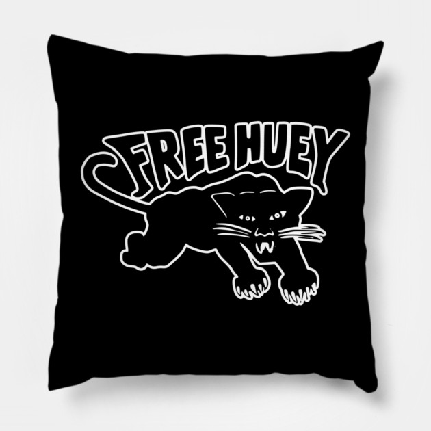 Free Huey Retro Panther - Black Panther Pillow by UrbanLifeApparel