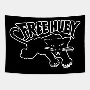 Free Huey Retro Panther - Black Panther Tapestry