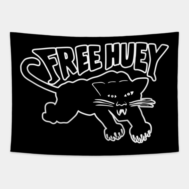 Free Huey Retro Panther - Black Panther Tapestry by UrbanLifeApparel