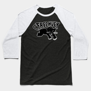 Free Huey Retro Panther - Black Panther Baseball T-Shirt