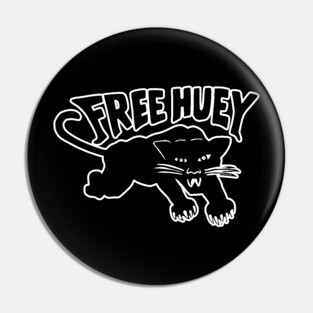 Free Huey Retro Panther - Black Panther Pin