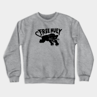 Free Huey Retro Panther - Black Panther Crewneck Sweatshirt