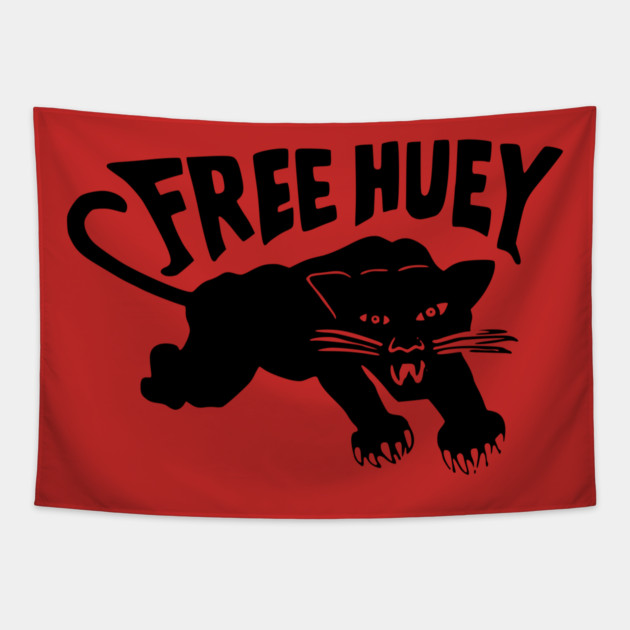 Free Huey Retro Panther - Black Panther Tapestry by UrbanLifeApparel
