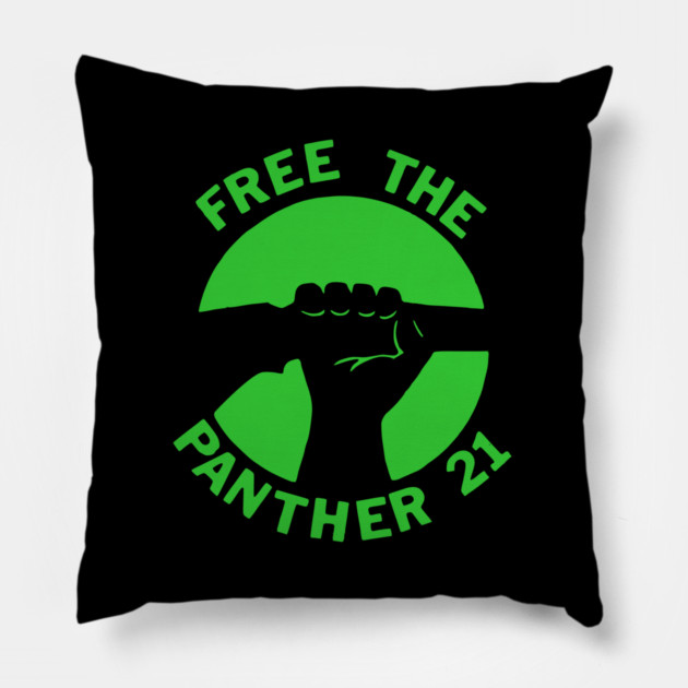 Free The Panther 21 - Retro Button Pillow by UrbanLifeApparel