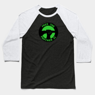 Free The Panther 21 - Retro Button Baseball T-Shirt