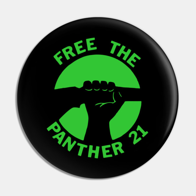 Free The Panther 21 - Retro Button Pin by UrbanLifeApparel
