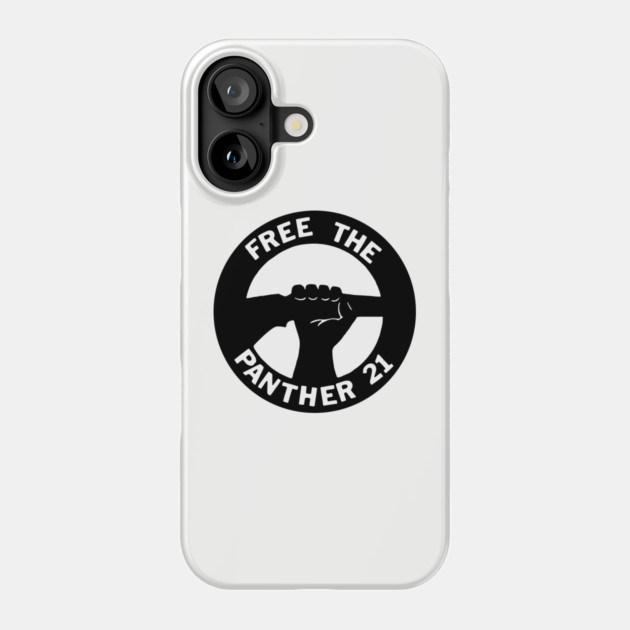 Free The Panther 21 - Retro Button Black and White Phone Case by UrbanLifeApparel
