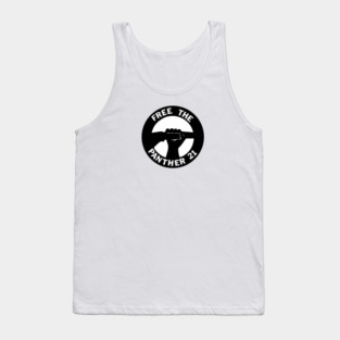 Free The Panther 21 - Retro Button Black and White Tank Top