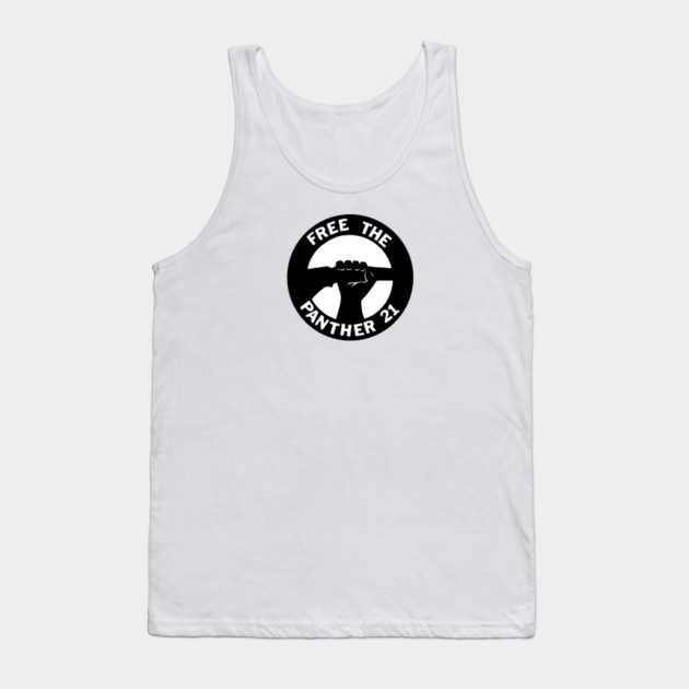 Free The Panther 21 - Retro Button Black and White Tank Top by UrbanLifeApparel
