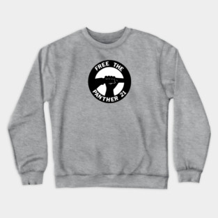 Free The Panther 21 - Retro Button Black and White Crewneck Sweatshirt