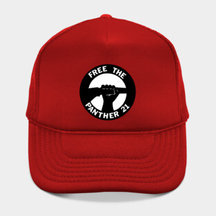 Free The Panther 21 - Retro Button Black and White Hat